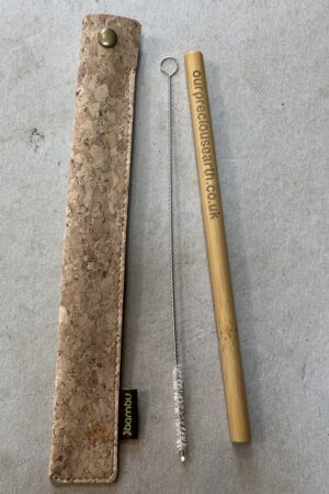 Bamboo Straw in Cork Sleeve - Name/Message option on straw